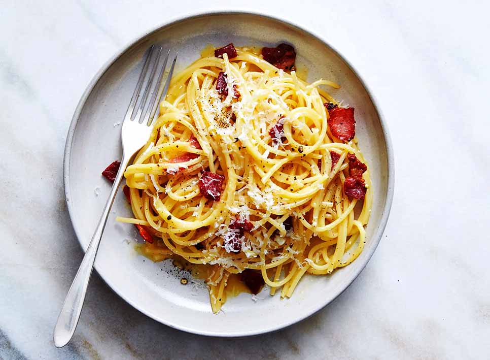 Spaghetti Carbonara on a plate